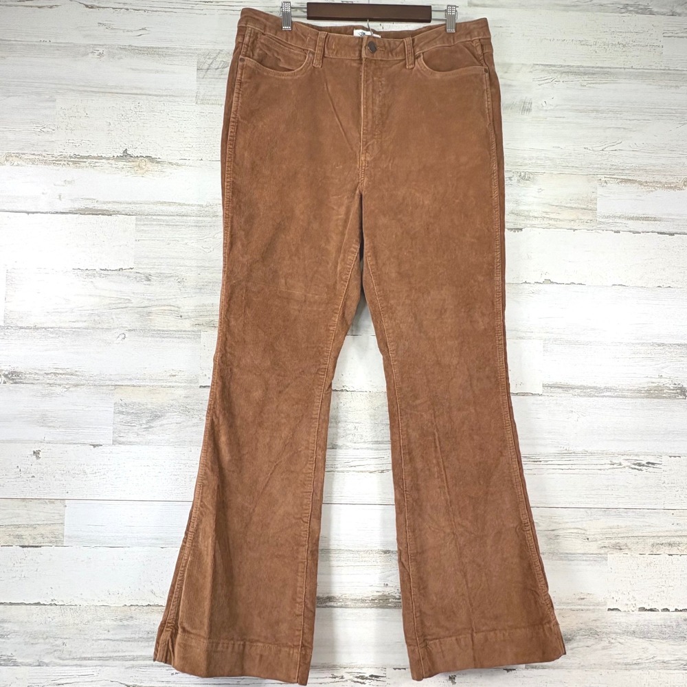Wrangler Retro Bailey High Rise Trouser Pants 36x33 Brown Corduroy Flare Western